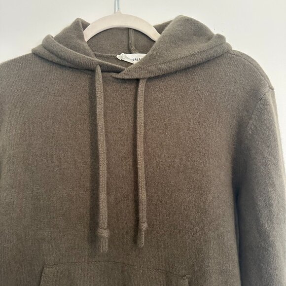 Everlane The Felted Merino Wool Knit Pullover Olive Hoodie Quiet Luxury - Small - Picture 4 of 8